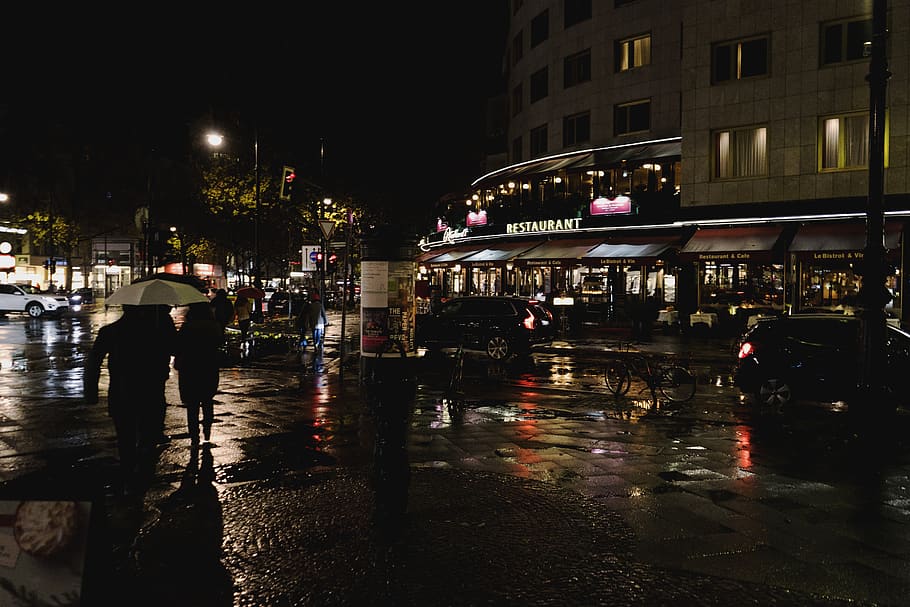 berlin, germany, kurfürstendamm, chaos, rain, city, street, HD wallpaper
