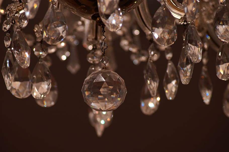 Hd Wallpaper Chandelier Glass Crystal Shining Interior Crystal