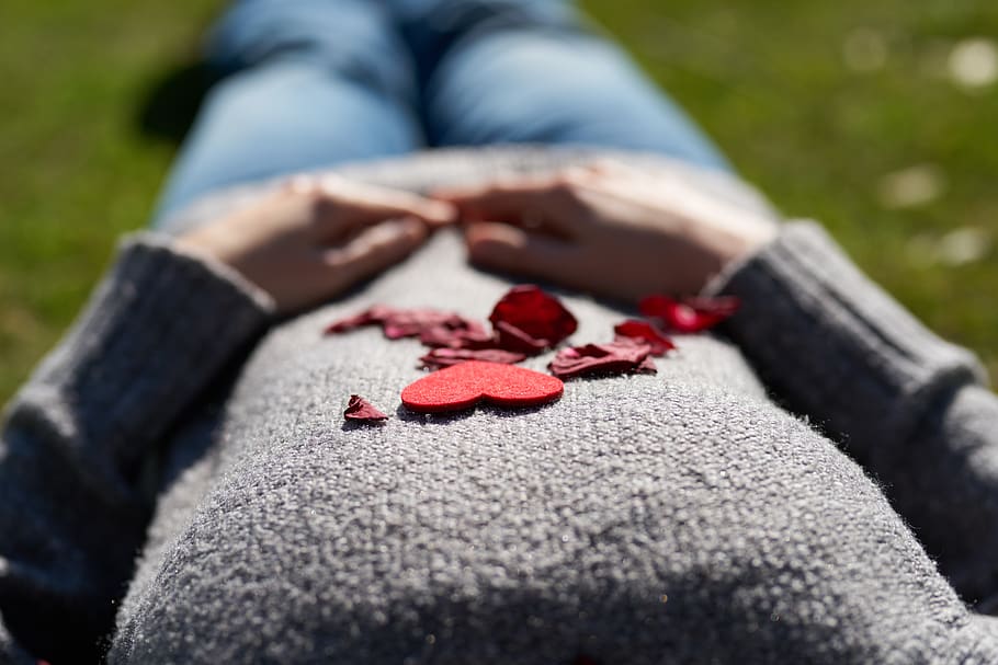Petals And Heart Shaped Cut Out, hands, human body part, one person HD wallpaper
