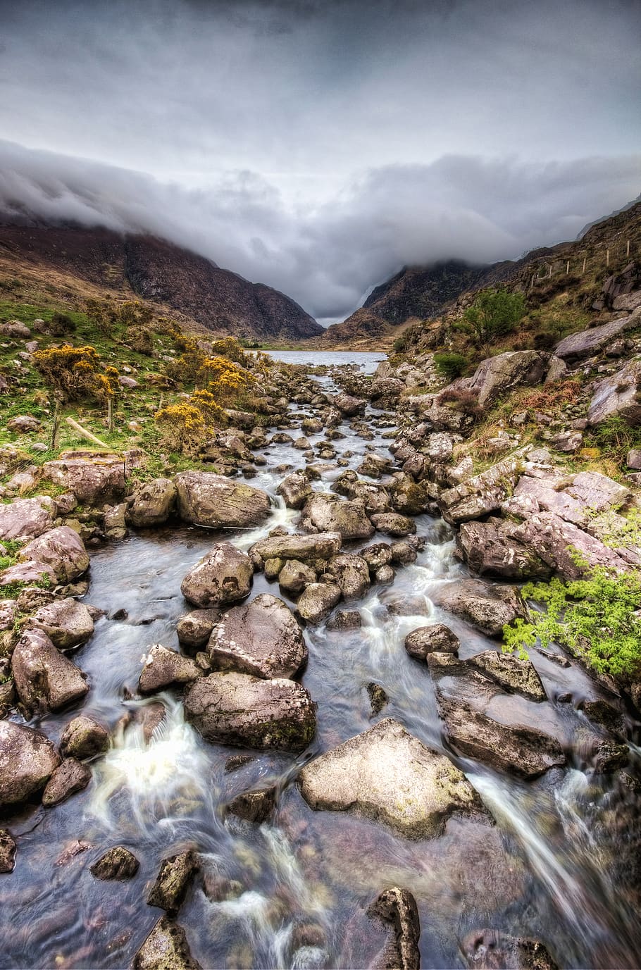 Photo of River Under Cloudy Sky, environment, flow, gloomy, landscape HD wallpaper