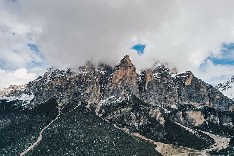 mountain, outdoors, nature, mountain range, peak, abtei, sciarè strasse HD wallpaper