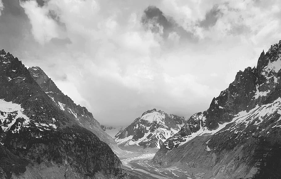 outdoors, mountain, nature, mountain range, peak, valley, ice HD wallpaper