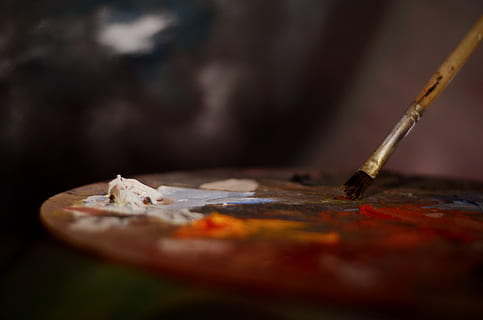 Brown Paint Brush, depth of field, paintbrush, no people, indoors HD wallpaper