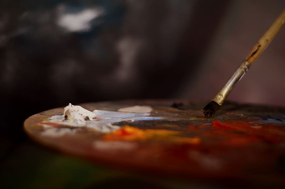 Brown Paint Brush, depth of field, paintbrush, no people, indoors HD wallpaper