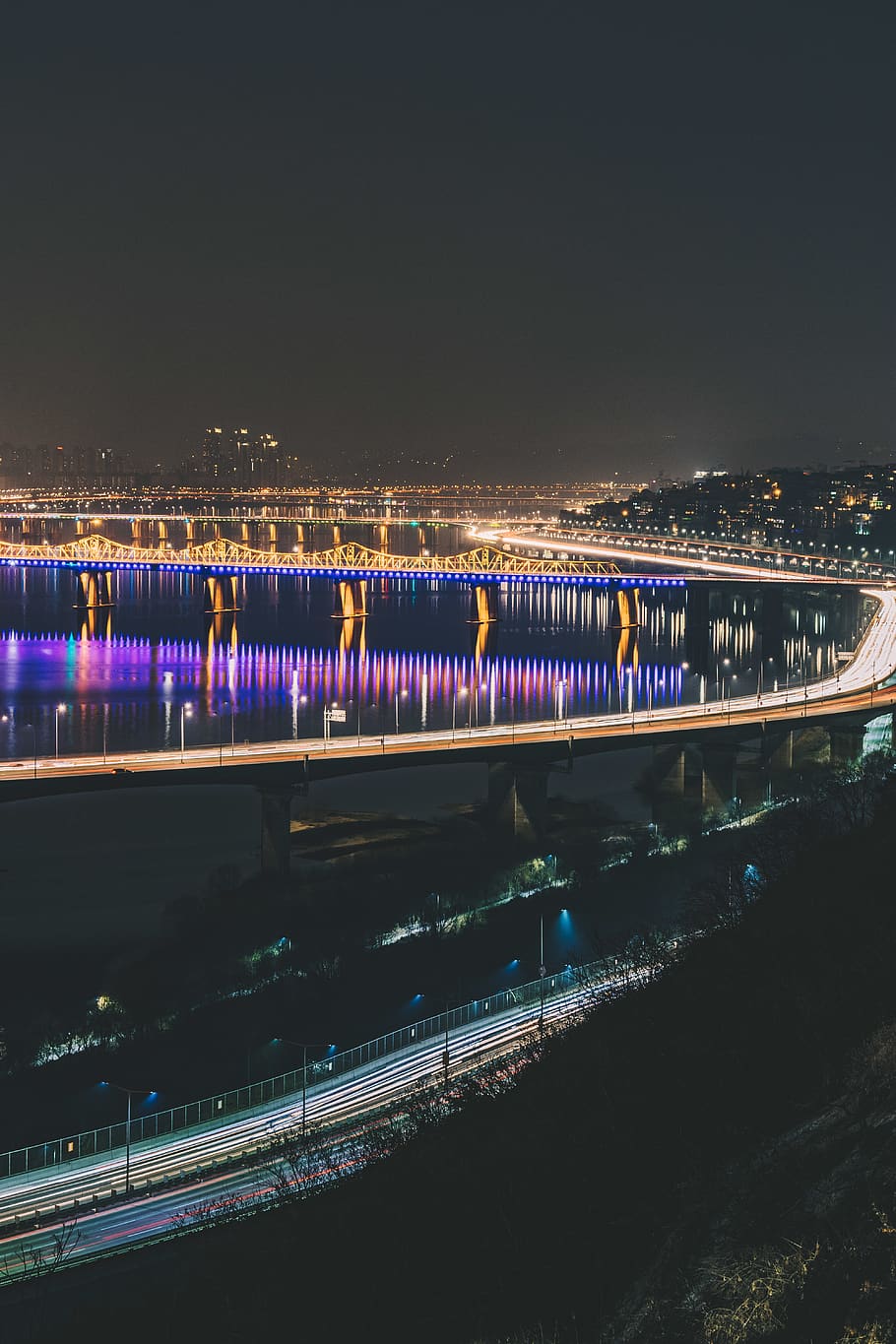 white bridge, building, road, way, urban, city, town, metropolis, HD wallpaper