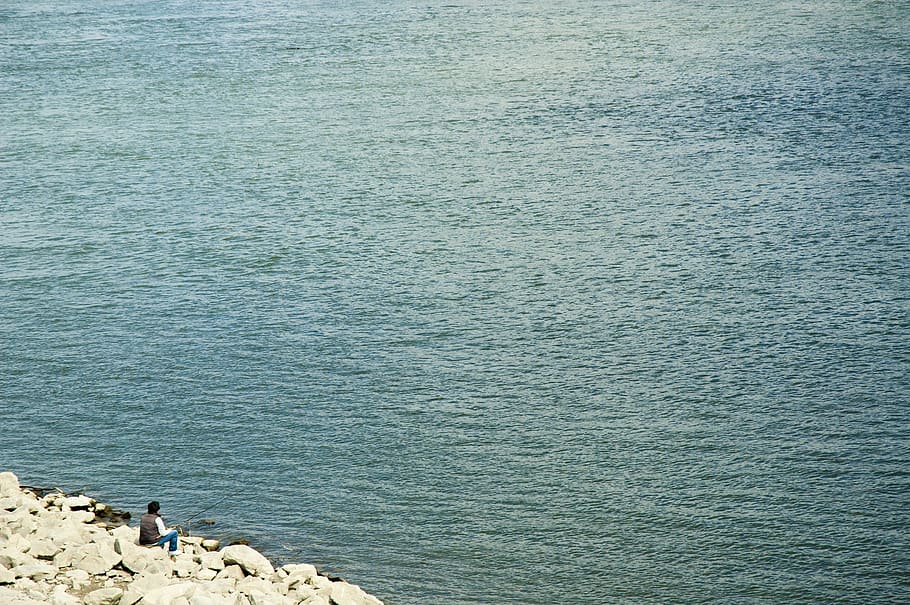 river, water, sea, real people, high angle view, beauty in nature HD wallpaper