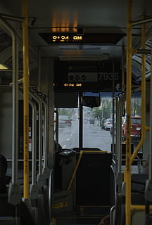 bus interior view, transportation, vehicle, train, terminal, train station HD wallpaper