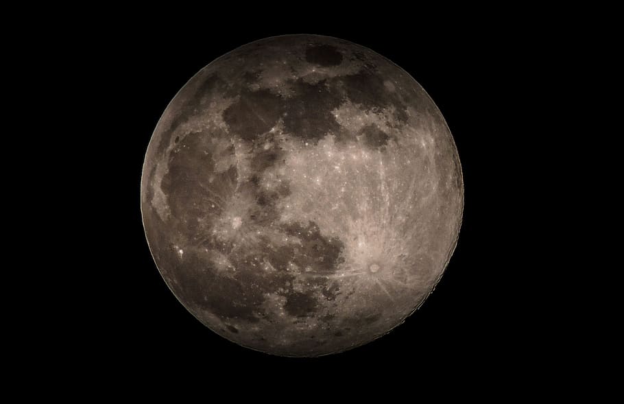 dark, moon, space, round, astronomy, night, sky, moon surface HD wallpaper