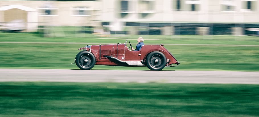 old car, speed, mode of transportation, blurred motion, land vehicle HD wallpaper