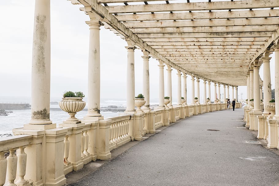Beige Concrete Bridge Balustrade, ancient, architecture, bedrock HD wallpaper