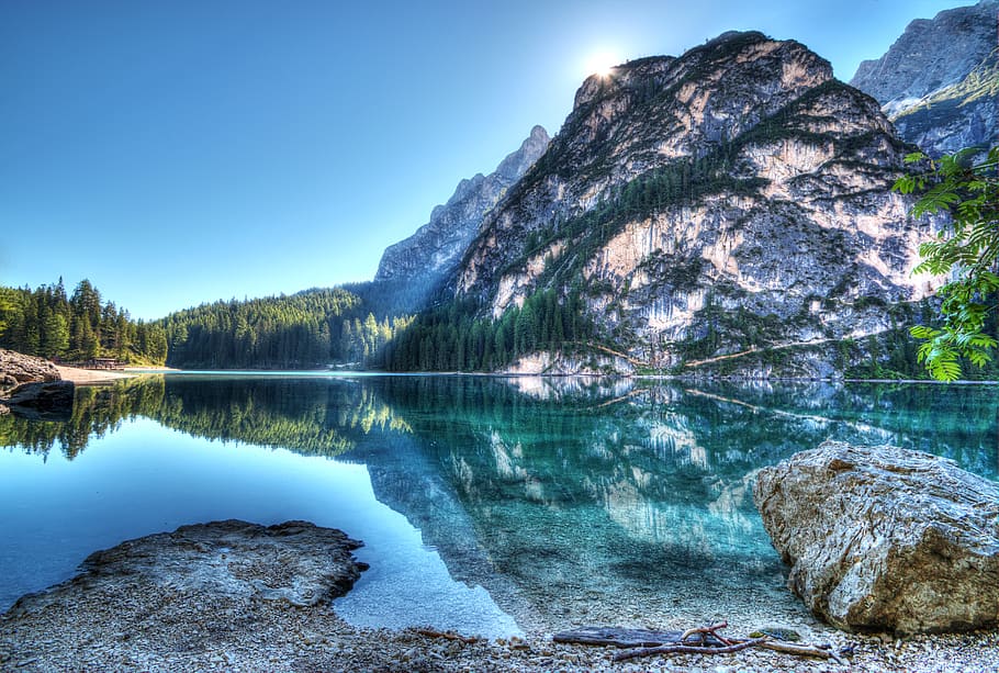 Body of Water, clouds, daylight, HD wallpaper, high, lakeside HD wallpaper