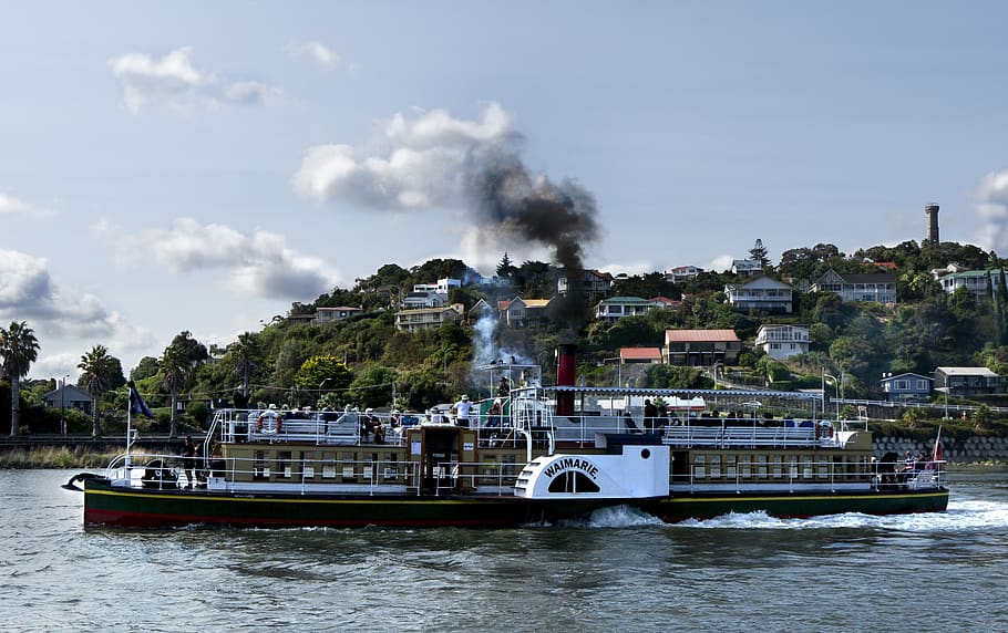 steam, powered, paddle, river, boat, water, nautical vessel HD wallpaper