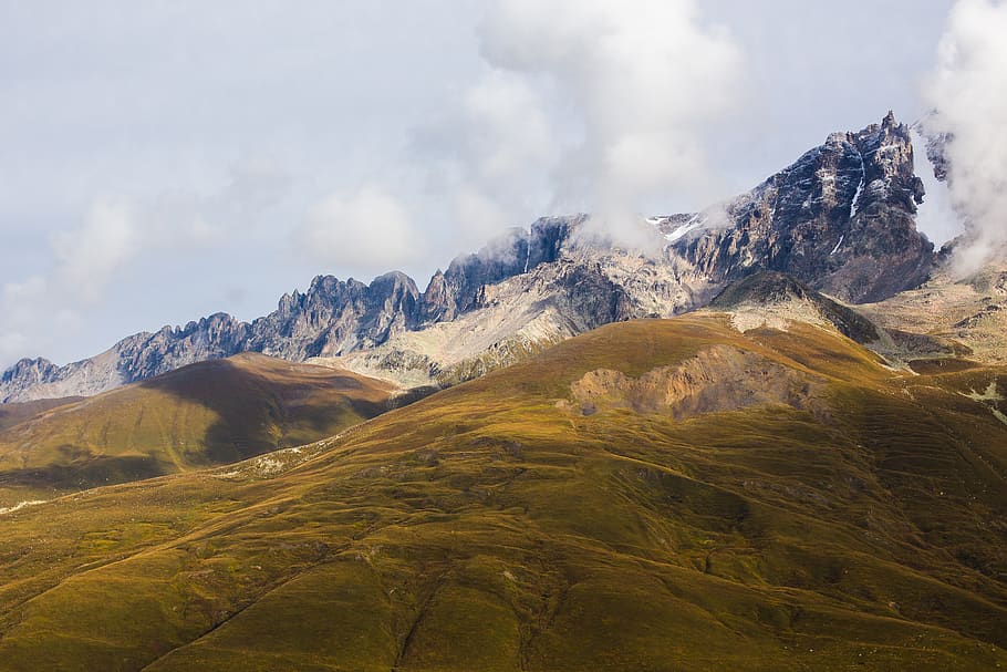 gray mountain terrain, cloud - sky, environment, beauty in nature HD wallpaper