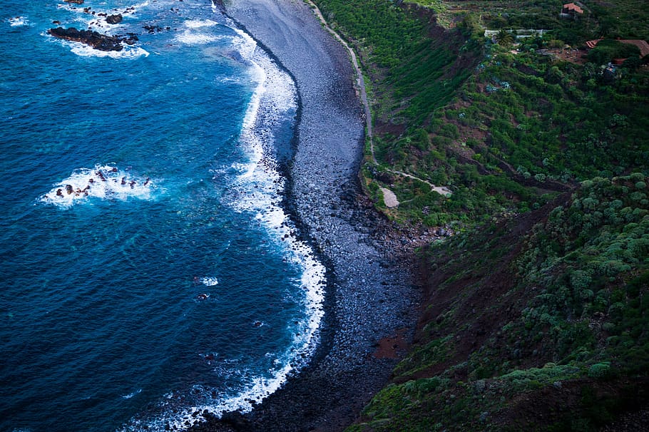 beach, summer, sand, sea, water, liquid, coast, rocks, vacation HD wallpaper