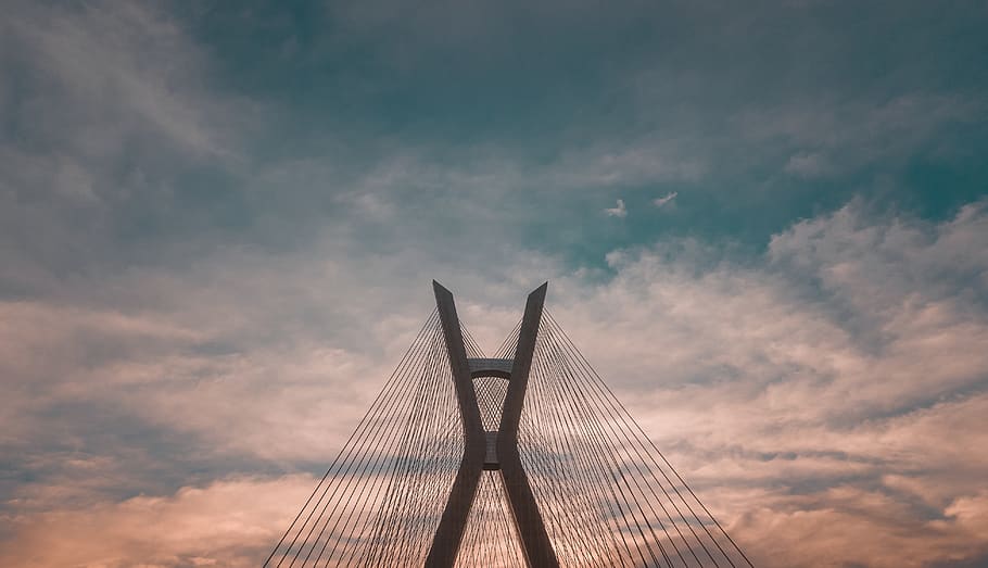 sky, cloud - sky, nature, architecture, built structure, bridge HD wallpaper