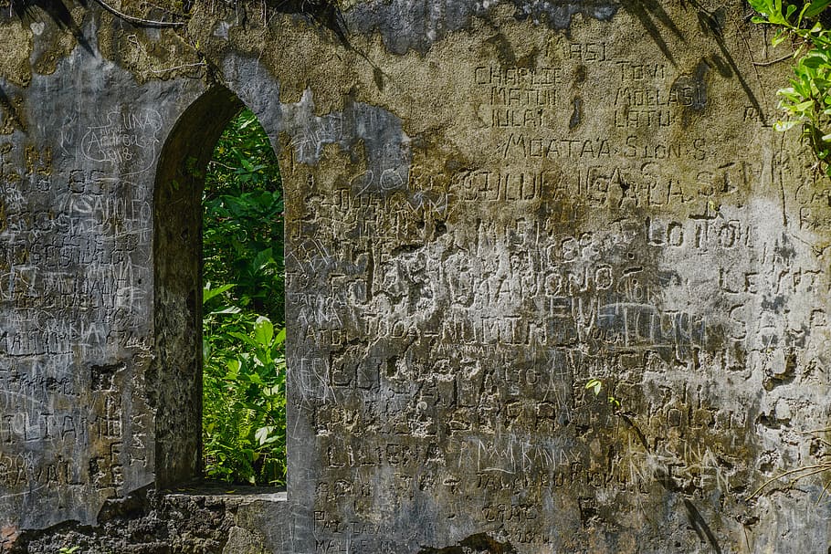 wall, building, bunker, ruins, plant, gate, ground, walkway HD wallpaper