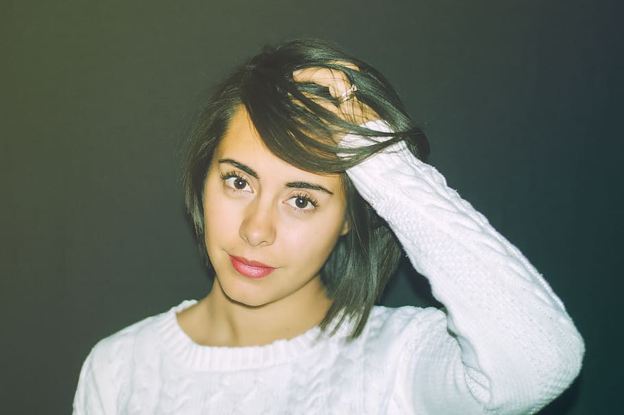 woman, portrait, one person, headshot, looking at camera, hair HD wallpaper
