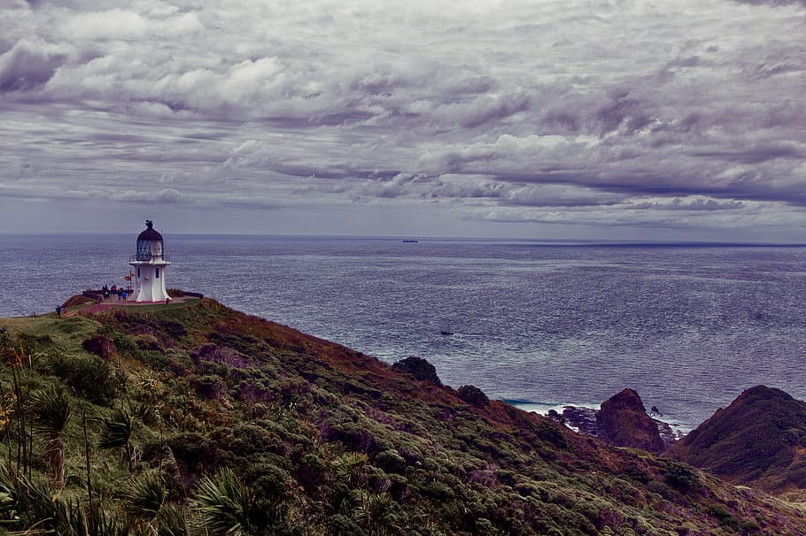 building, architecture, tower, lighthouse, beacon, new zealand HD wallpaper