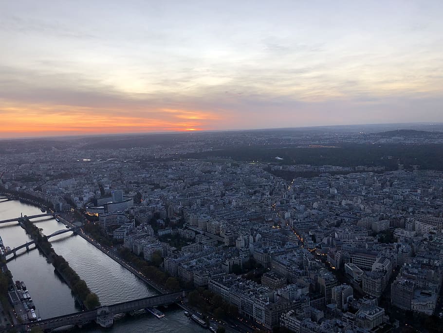 france, paris, eiffel tower, sky, sunset, building exterior HD wallpaper