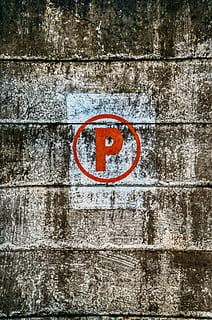 Round P Logo, cement, close-up, colors, concrete, exterior, painted HD wallpaper