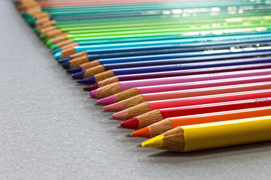 colored pencil, writing or drawing device, colorful, mine, sleeve, HD wallpaper