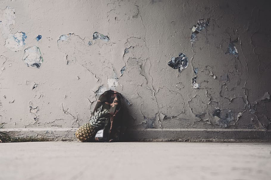 Pineapple, exotic, fruit, rustic, rustique, wall, one person HD wallpaper