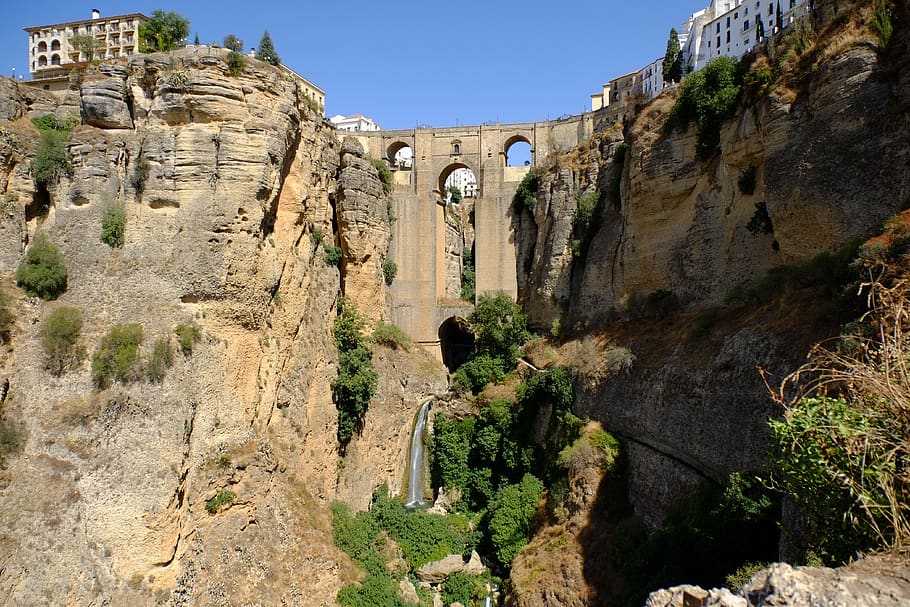 spain, ronda, architecture, bridge, europe, nature, awesome HD wallpaper