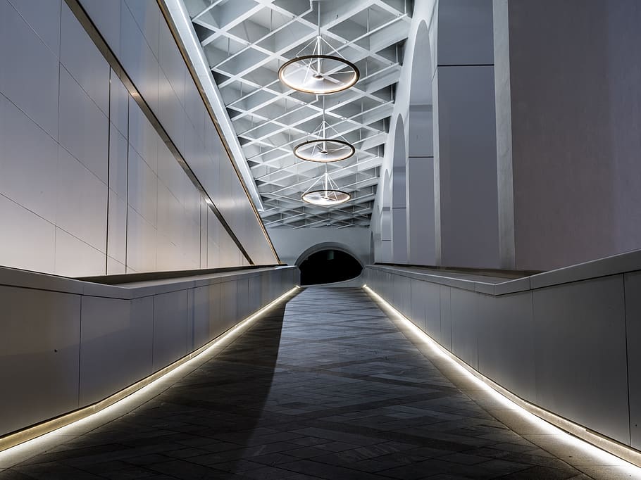 White Painted Wall, architecture, building, ceiling, hallway HD wallpaper