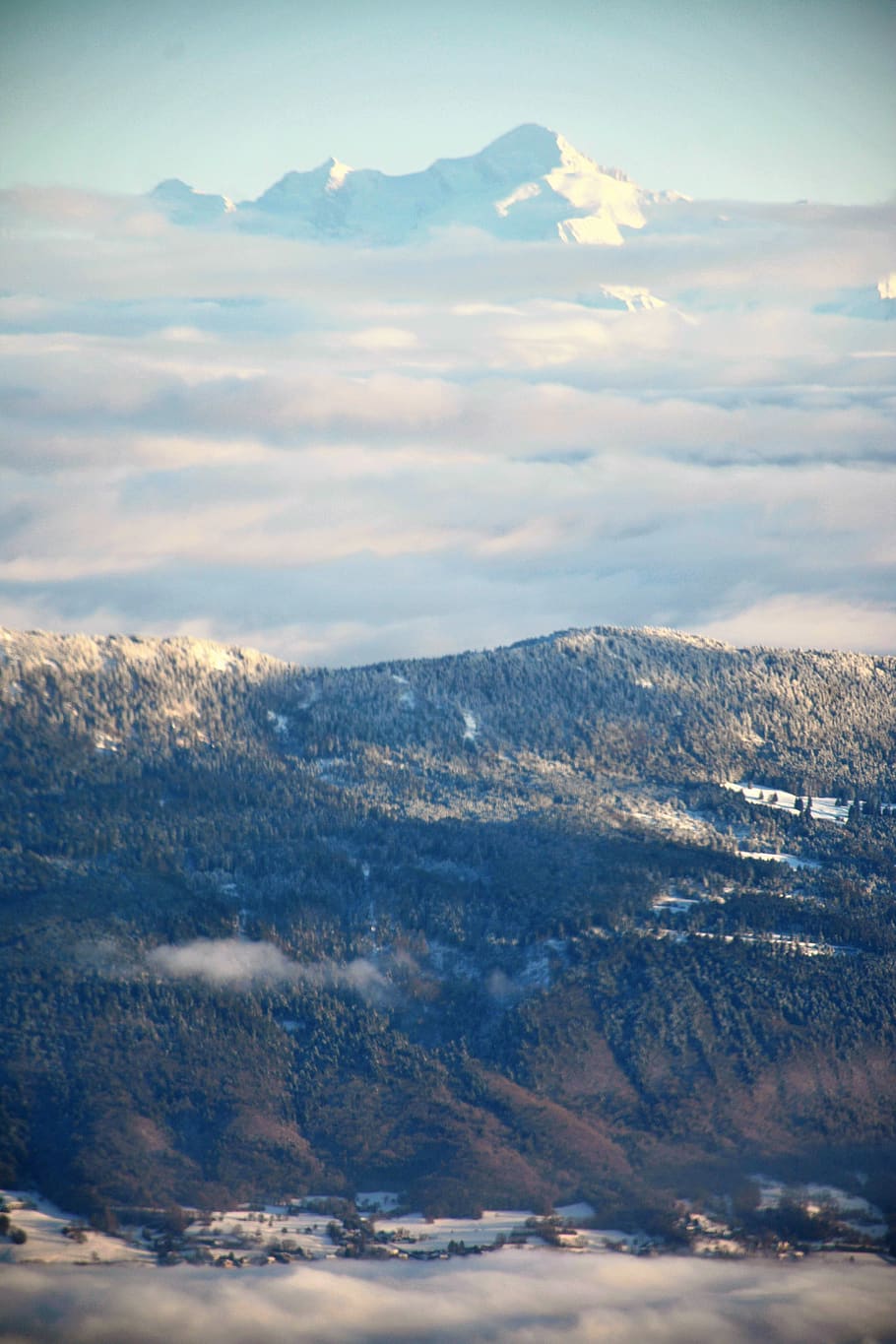 Photography Mountain Skyline Shot, aerial view, clouds, cold HD wallpaper