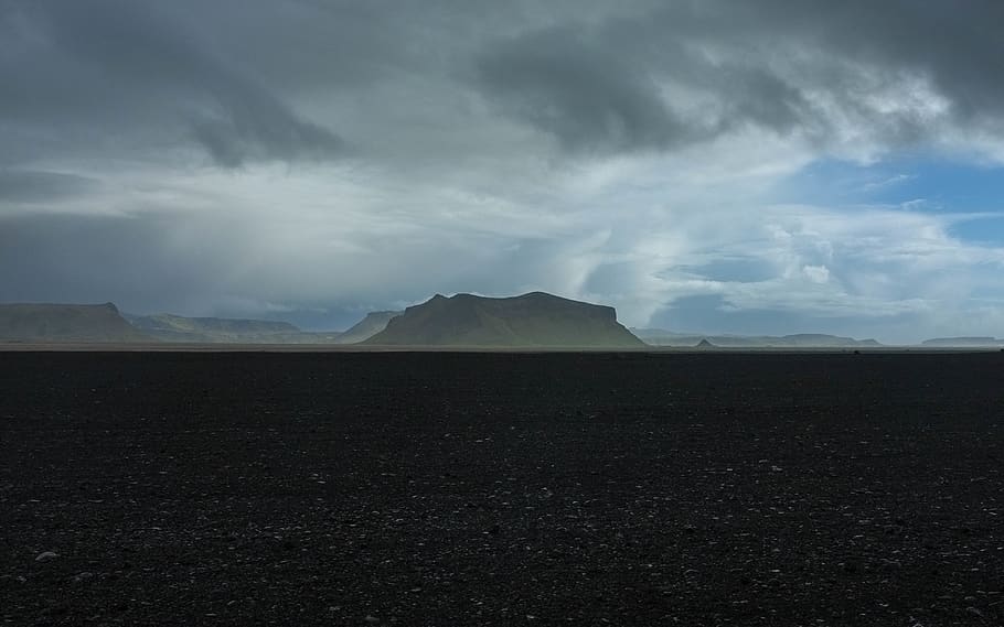 mountain, sky, cloudy, highland, horizon, landscape, nature HD wallpaper