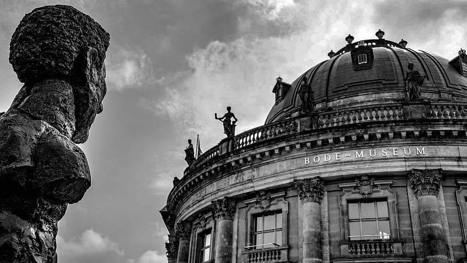 germany, berlin, black, view, bode, museum, architecture, white HD wallpaper
