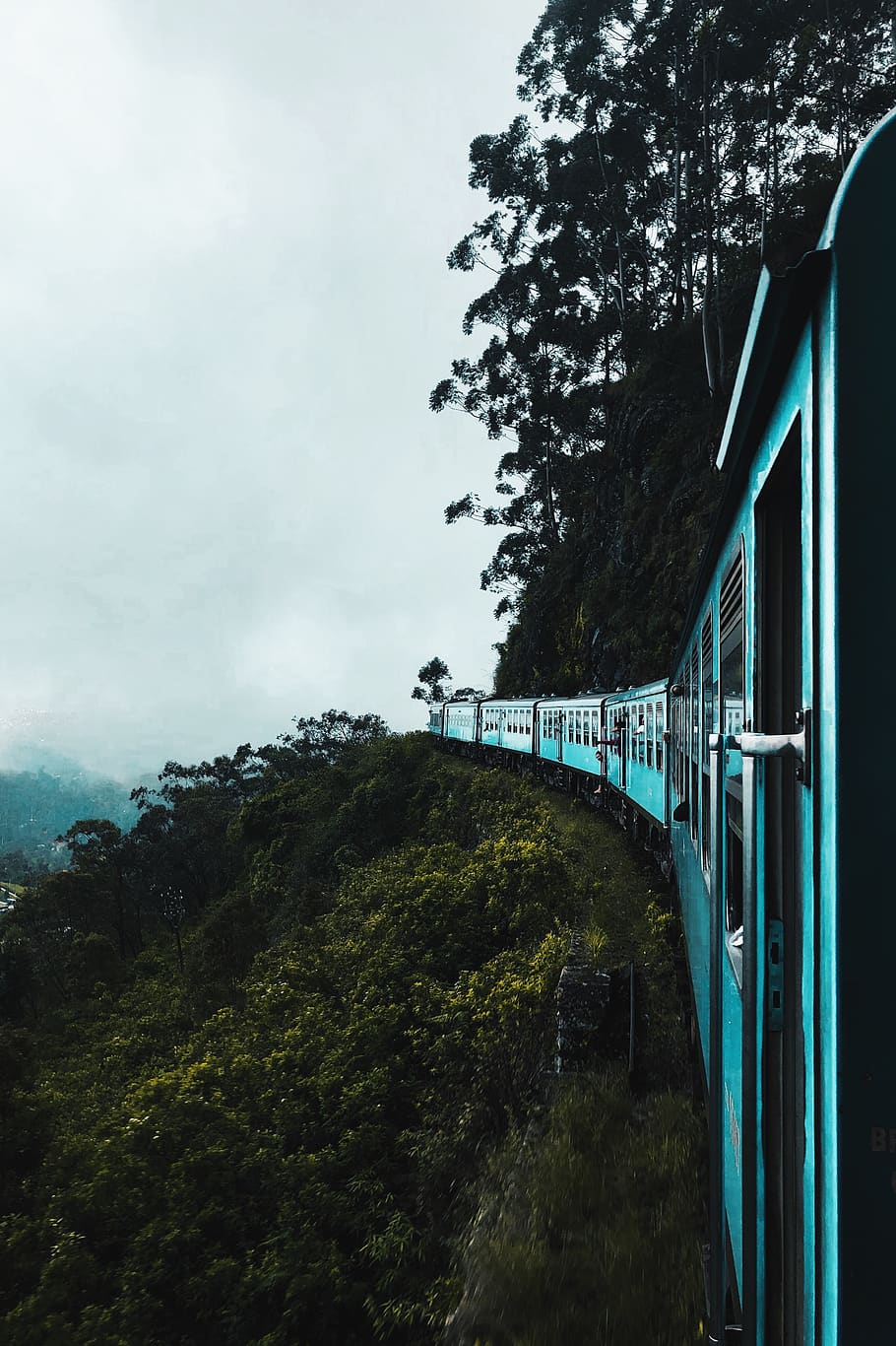 Train On Mountain Rail, transportation system, vehicle, plant HD wallpaper