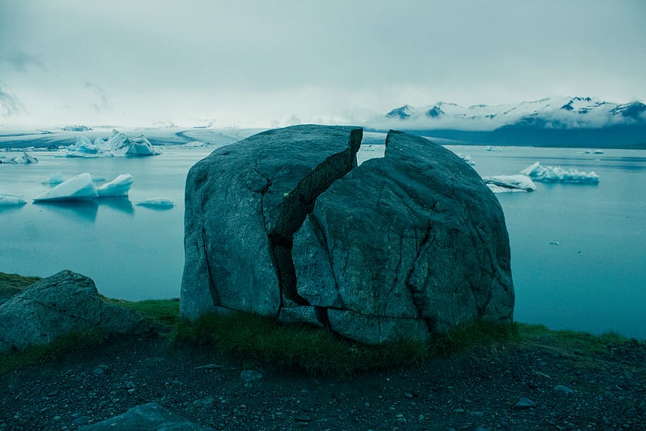 iceland, jökulsárlón, water, cold temperature, tranquility, HD wallpaper