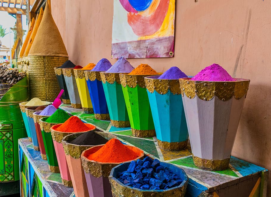 stock, sale, market, shop, marrakesh, spices, colors, bright