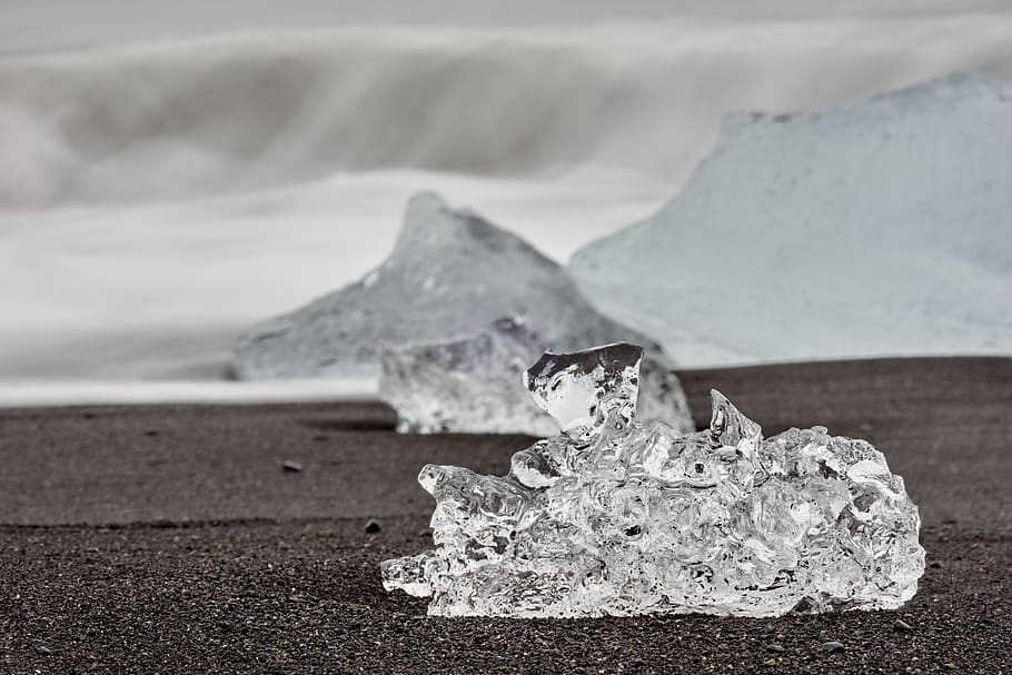 clear stone, ice, nature, outdoors, mountain, iceland, snow, þjóðvegur HD wallpaper