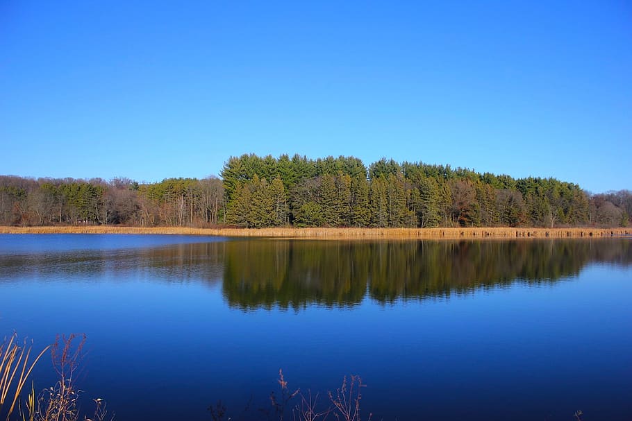 lake, river, water, flow, wisconsin, nature, mirror, reflection HD wallpaper
