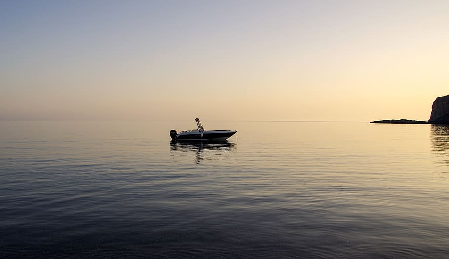 horizon, sunset, twilight, quiet, tranquility, silhouette, sea HD wallpaper