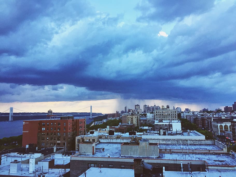 new york, united states, 3501 broadway, cloudy, rain, storm, HD wallpaper
