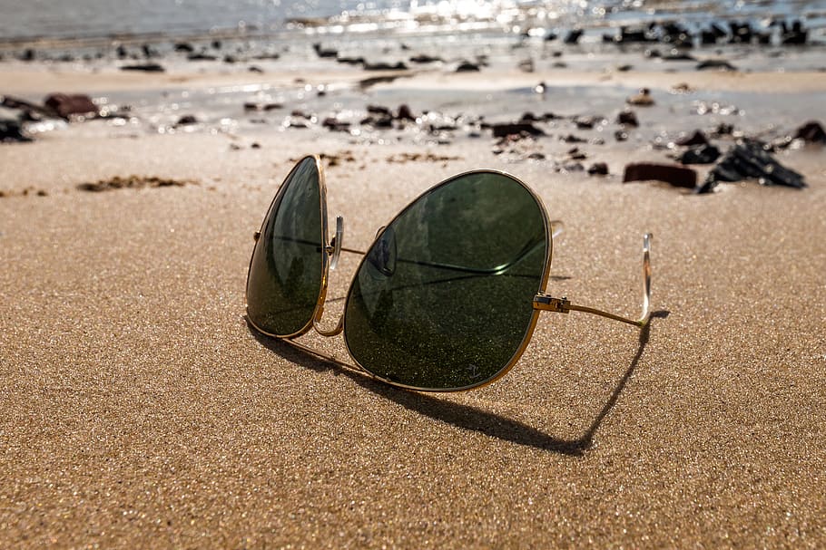 beach, summer, sand, sea, sunglasses, fashion, water, cool HD wallpaper