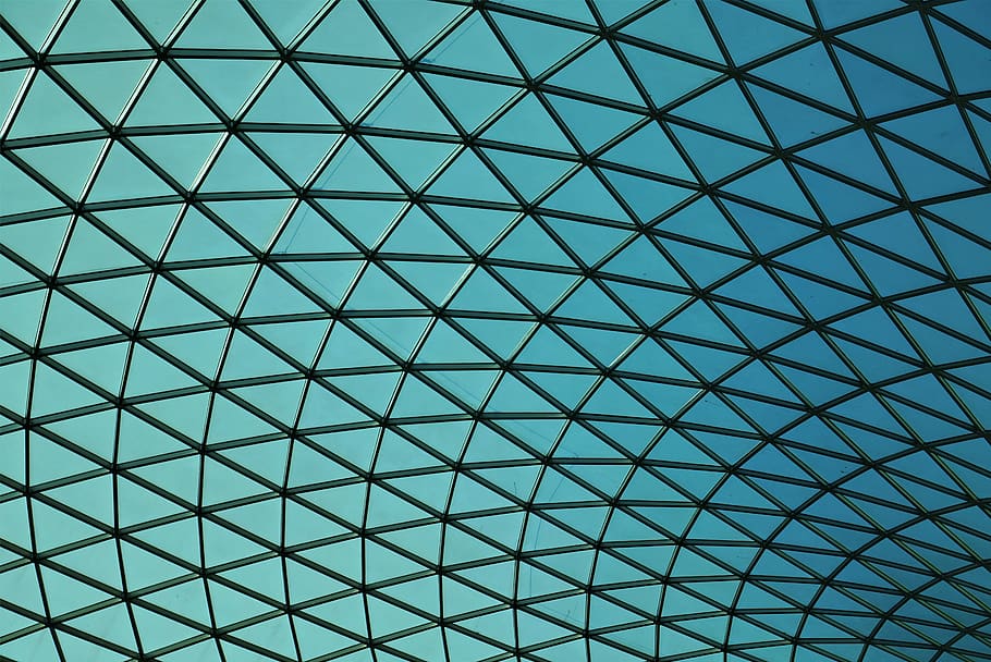 black framed glass ceiling, triangle, united kingdom, british museum (stop w) HD wallpaper