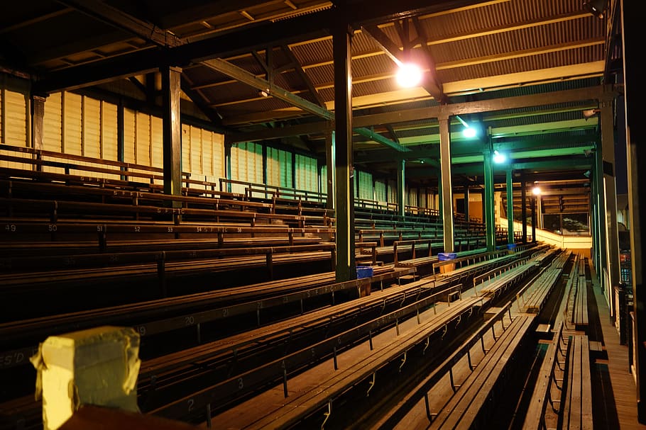 stadium, bleachers, seats, midnight, haunted, footy, audience HD wallpaper