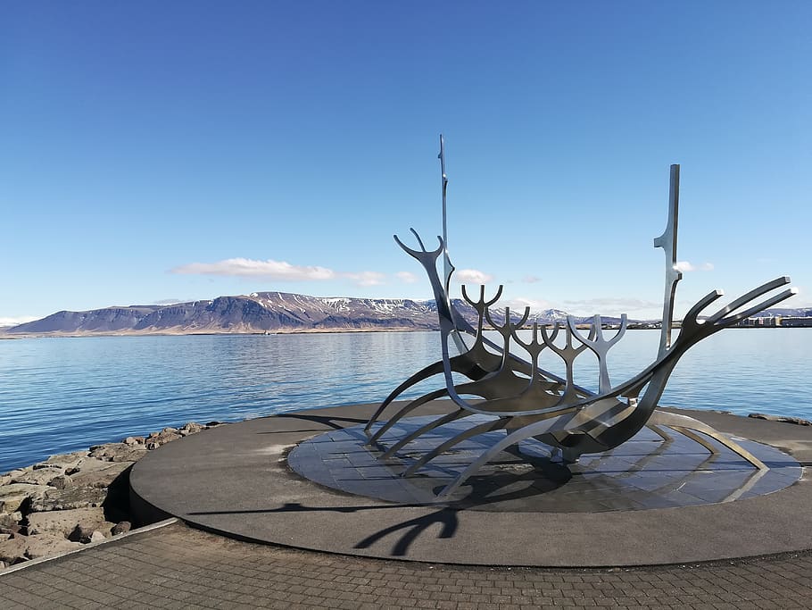 wood, outdoors, nature, water, sun voyager, sculpture, reykjavík