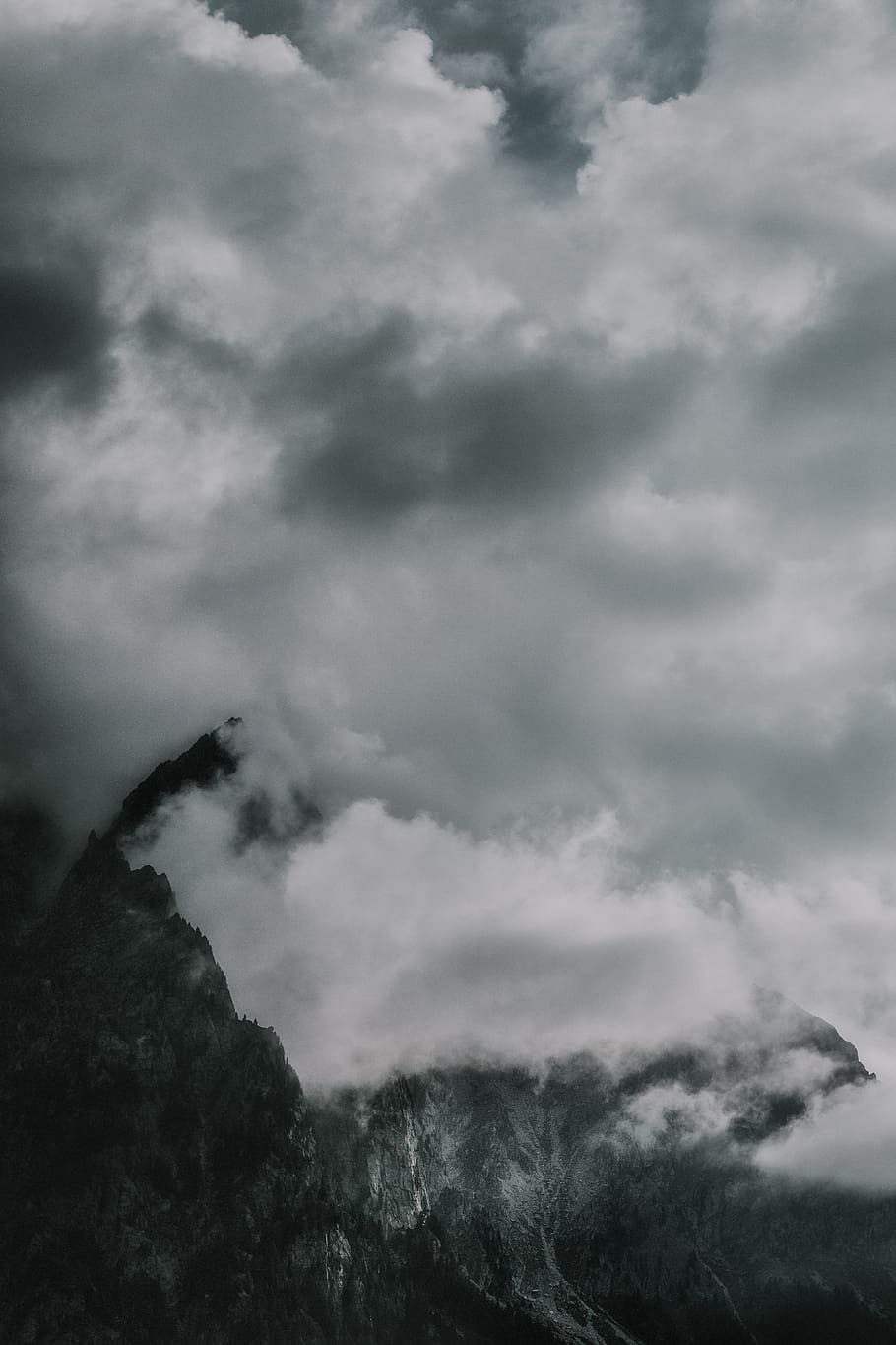 trees under cloudy sky, alp, dolomite, peak, storm, nature, summit HD wallpaper
