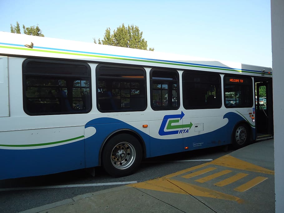 city, bus, blue, white, vehicle, transportation, mode of transportation HD wallpaper