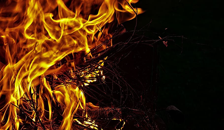 fire, flame, wood, aesthetic, carbon, burn, heat, hot, burning, HD wallpaper