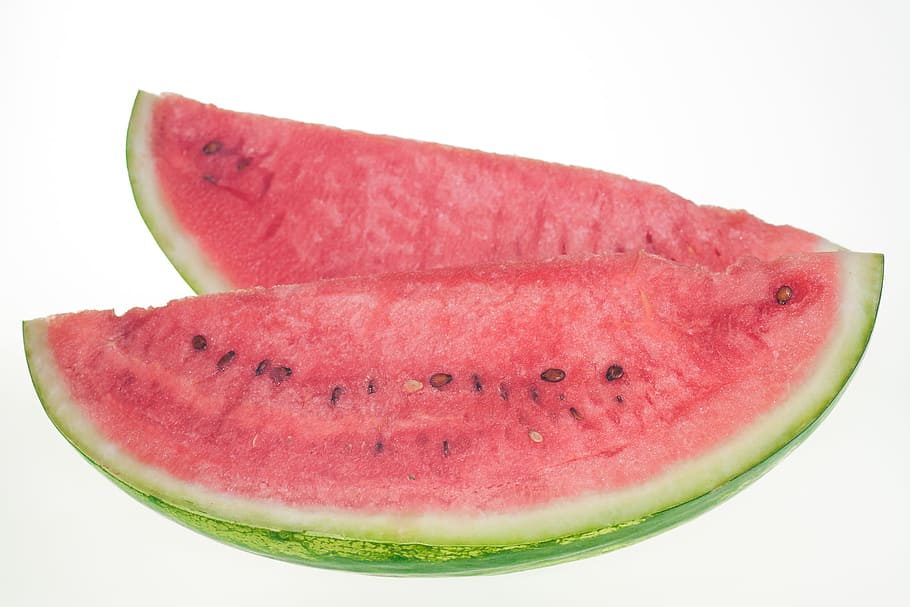 watermelon, slice, isolated, white, dietfood, red, healthyfood HD wallpaper