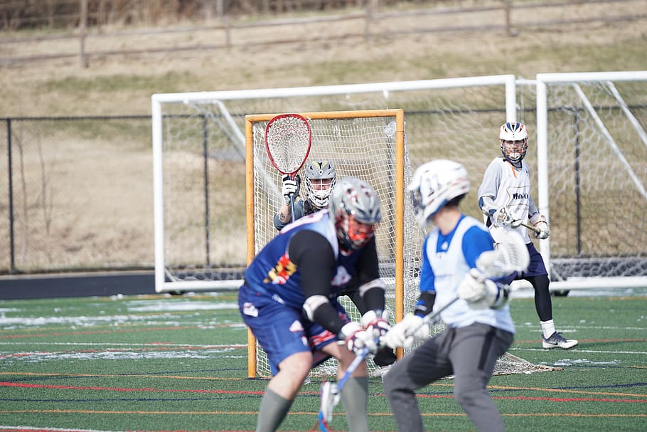 man playing lacrosse, human, person, helmet, clothing, apparel HD wallpaper