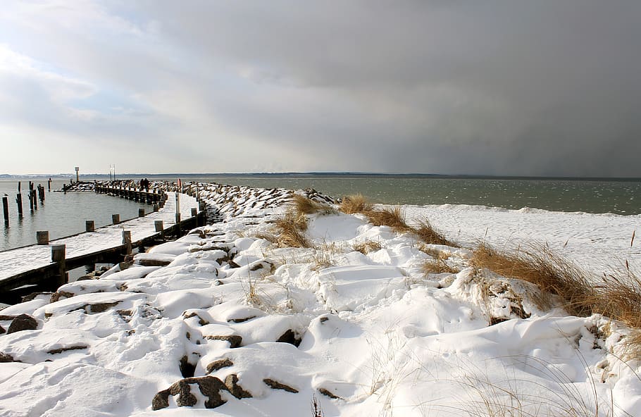 winter at sea, baltic sea, insel poel, timmendorfer beach, forward, HD wallpaper