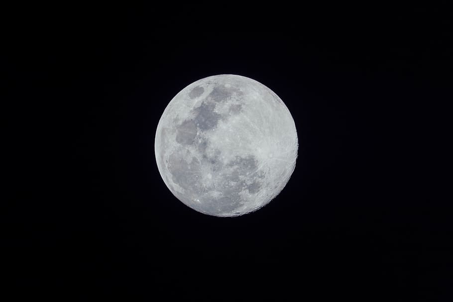 full moon at night, outer space, outdoors, universe, nature, astronomy, HD wallpaper