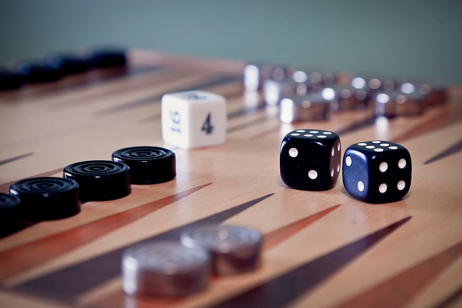 backgammon, game, board, dice, win, play, numbers, risk, luck, HD wallpaper